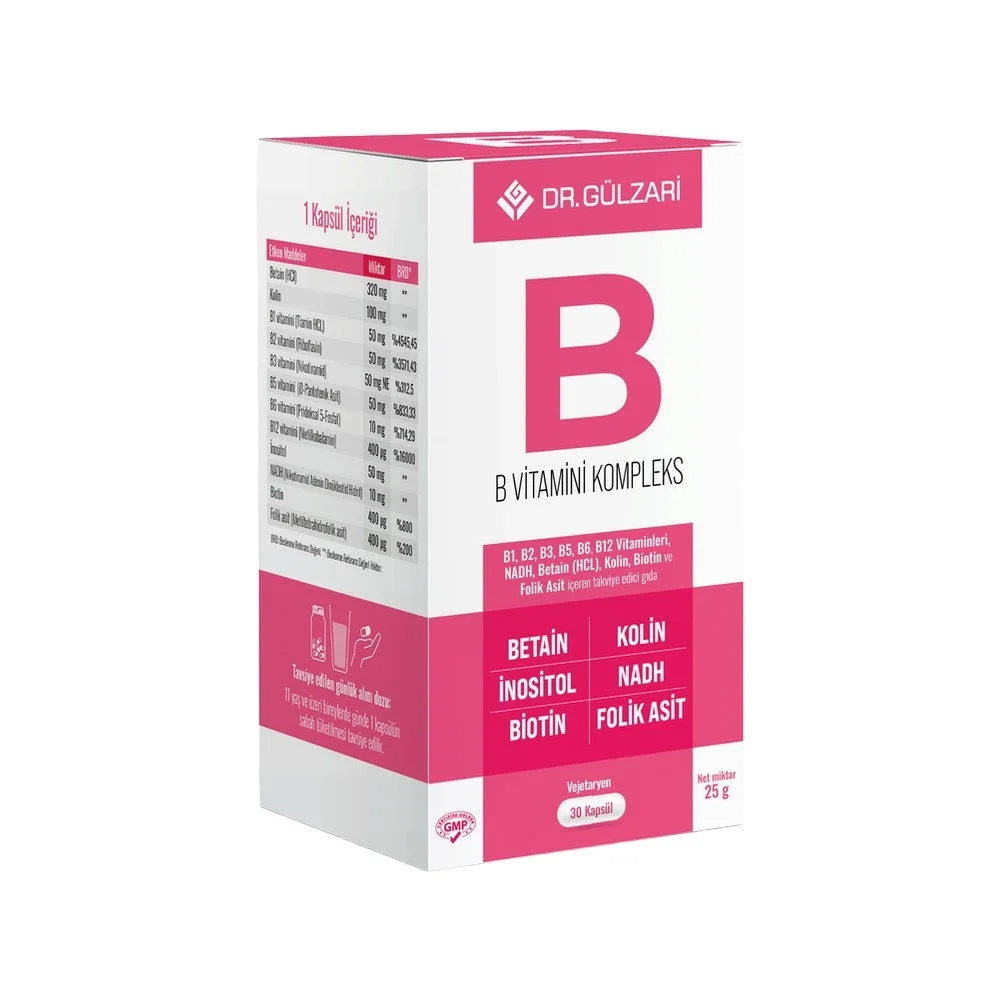Dr. Gülzari Vitamin B Kompleks 30 Kapsül