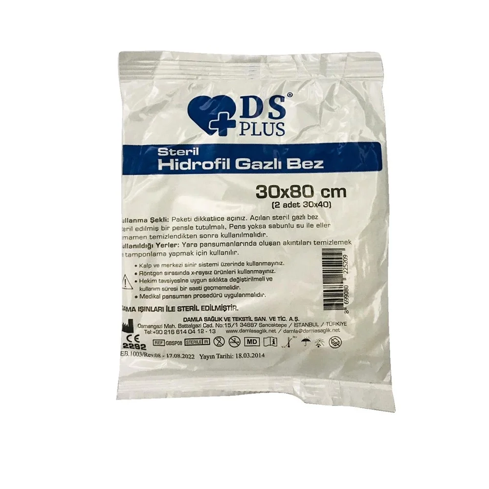 DS Plus Hidrofil Gazlı Bez 30cm x 80cm
