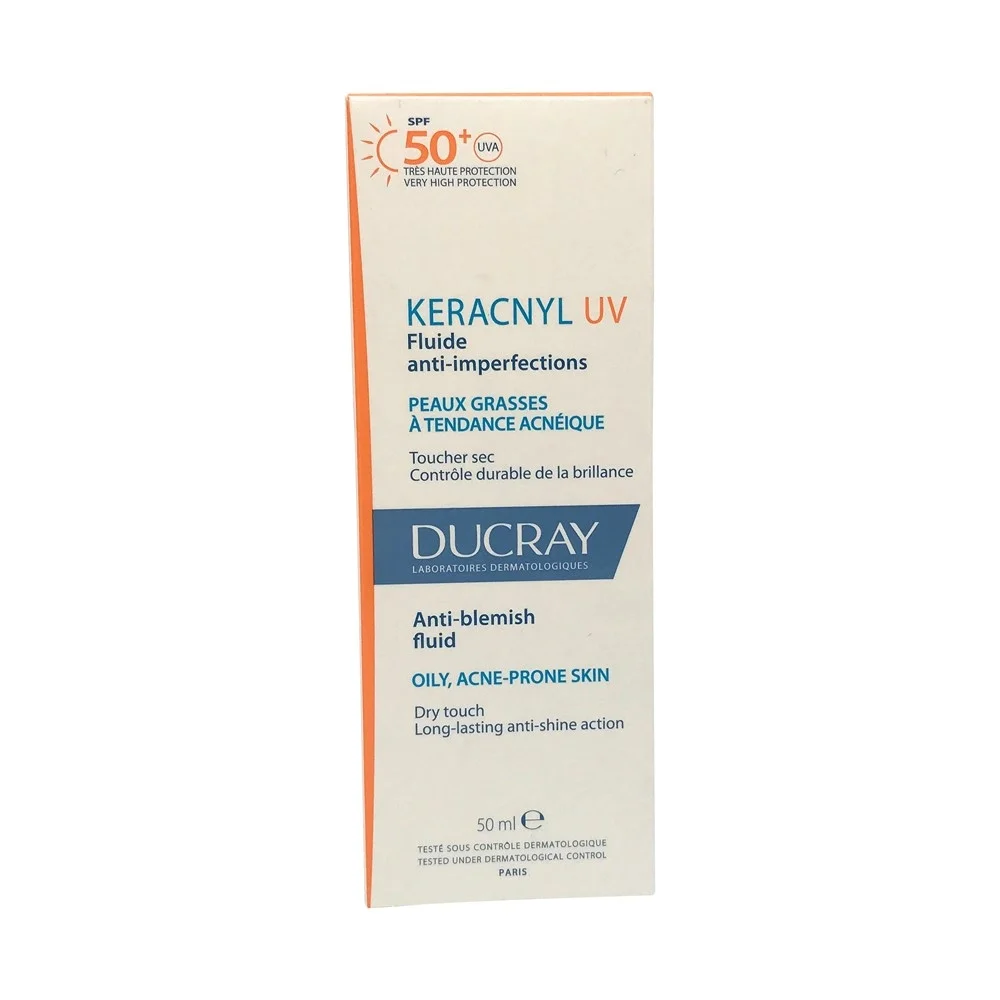 Ducray Keracnyl Akneye Eğilimli Ciltler İçin Leke Karşıtı Güneş Koruyucu UV SPF50+ 50 ml