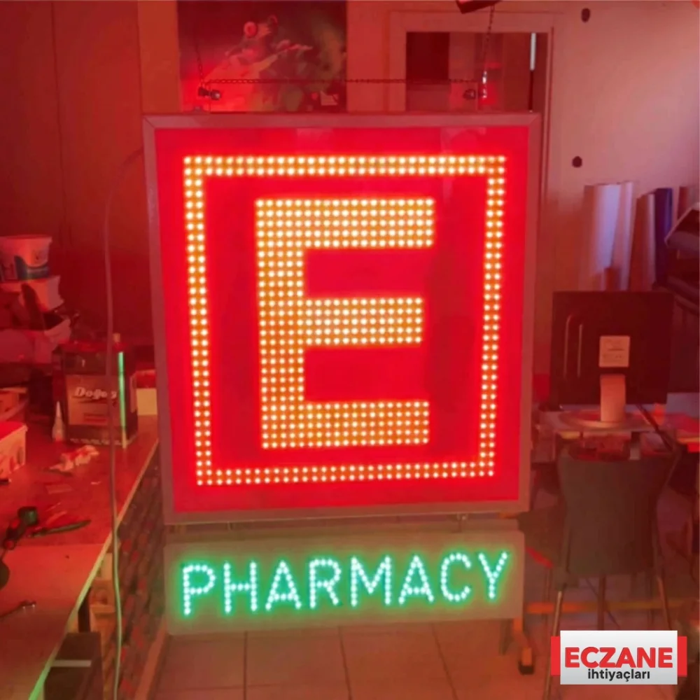Eczane E pano ve Pharmacy Tabelası, Animasyonlu
