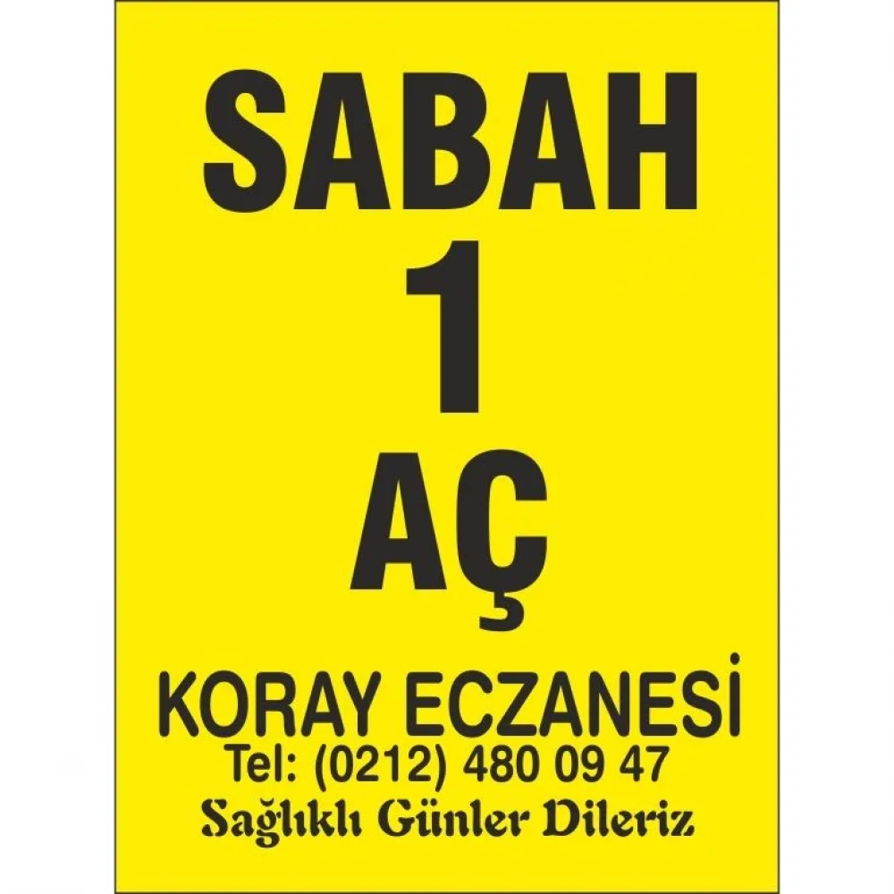 Eczane Etiketi Kod1 Sarı