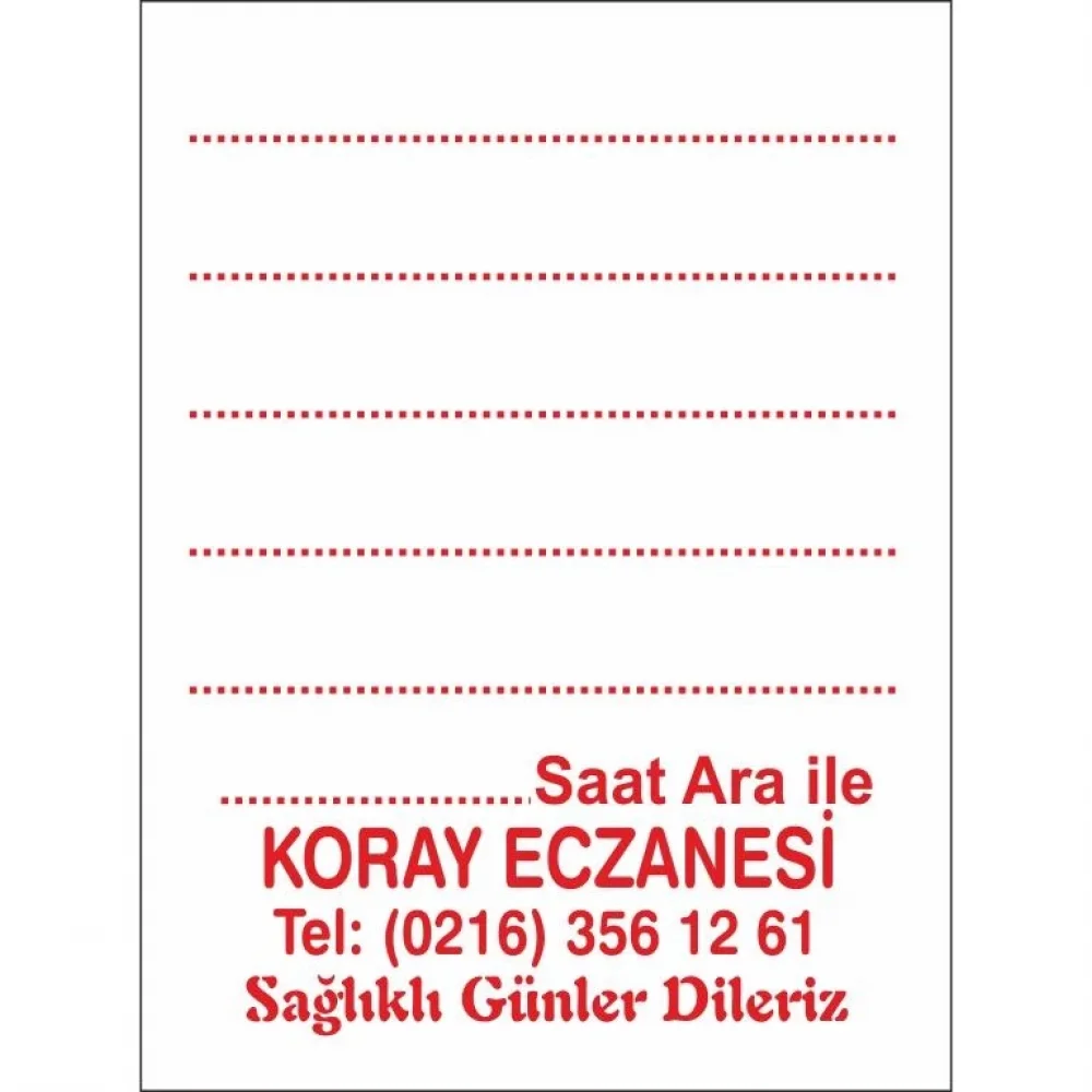 Eczane Etiketi Kod4 Beyaz