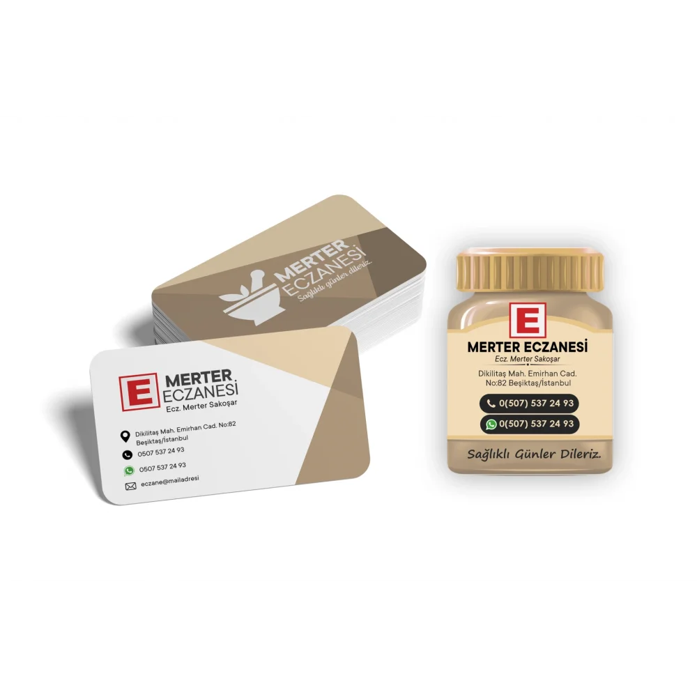 Kalın Gramajlı Eczane Kartvizit + Magnet Paketi No:1