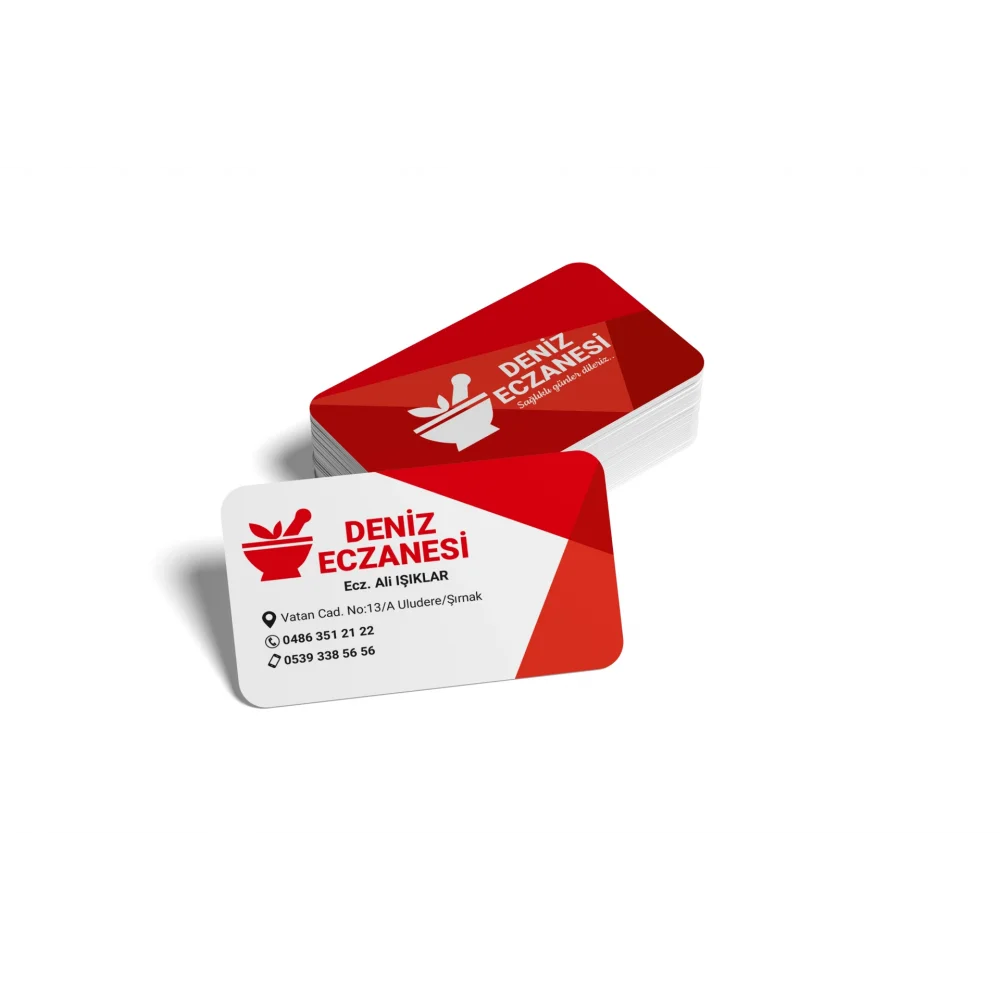 Oval Kabartmalı Eczane Kartvizit No:1 1000 Adet