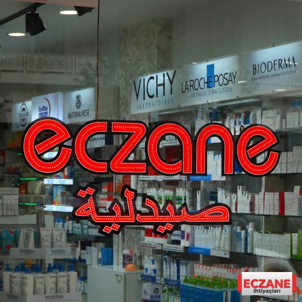 Eczane ve Arapça Eczane yazılı Led Tabela