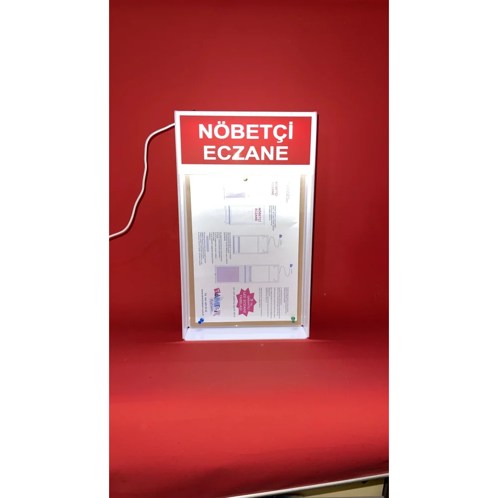 Eczane Vitrin içi Işıklı Nöbetçi Eczane Panosu