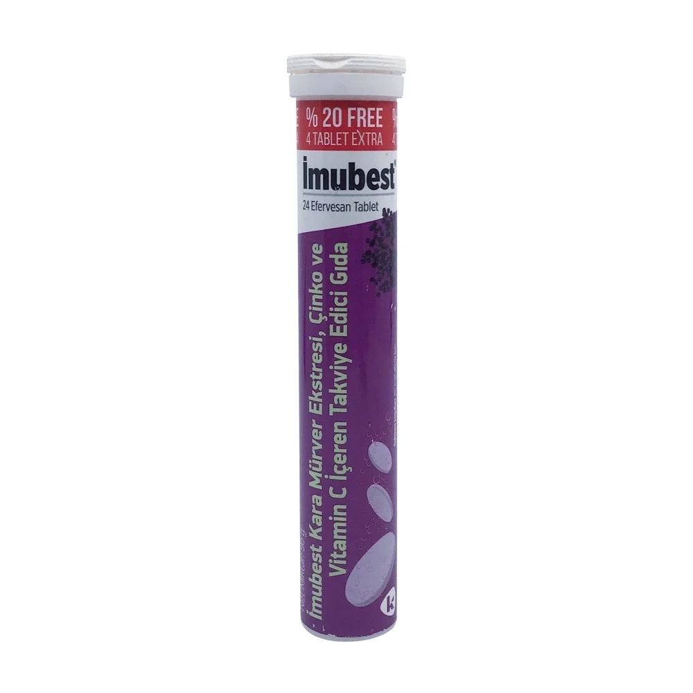 İmubest Sambucus Nigra  Vitamin C  Çinko 24 Efervesan Tablet
