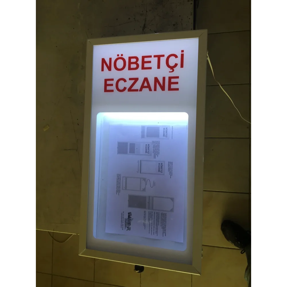 Işıklı Eczane Nöbet Levhası, Alüminyum Fırın Boyalı Kasa