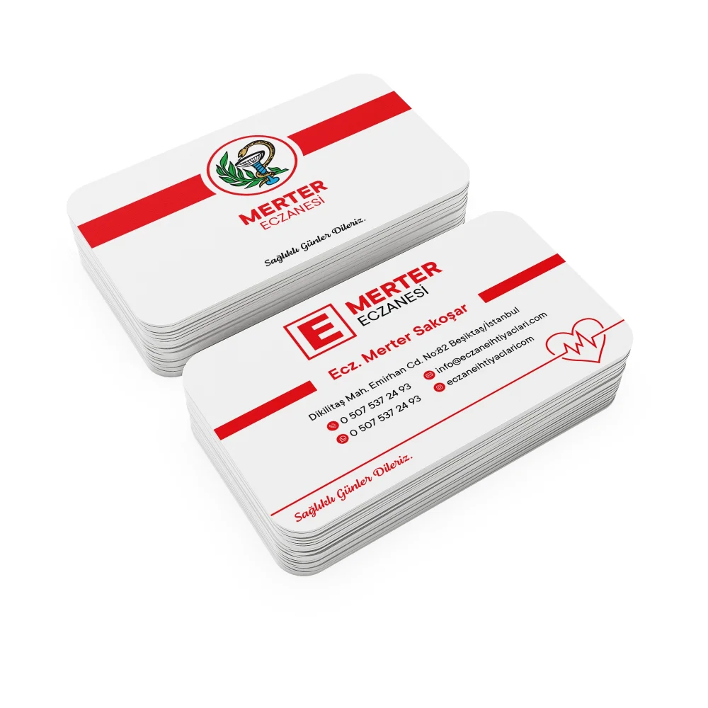 Kalın Gramajlı Eczane Kartvizit No:90 1000 Adet