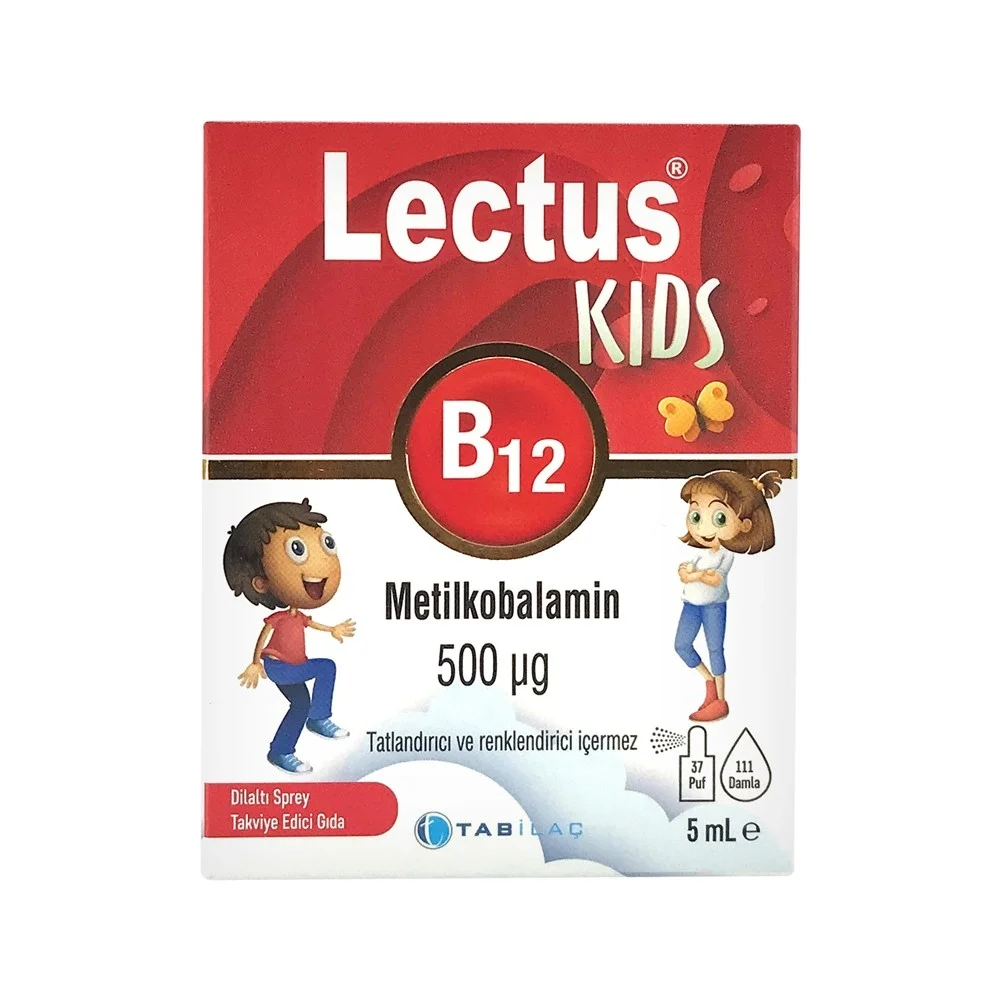 Lectus Metilkobalamin Kids B12 Dil Altı Sprey 5 ml
