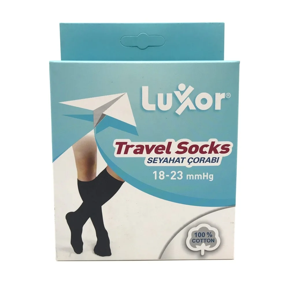 Luxor Seyahat Varis Çorabı Dizaltı Burnu Kapalı Siyah 18-23 mmhg No: 1