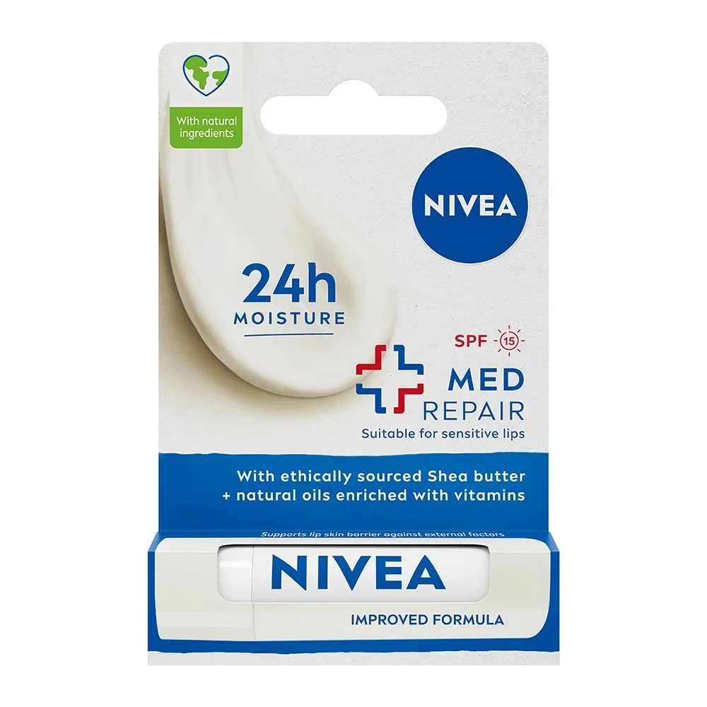 Nivea Bakım Yapan Dudak Bakım Kremi SPF 15 Med Repair 4,8 gr