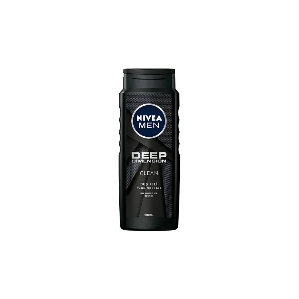 Nivea Men Deep Dimension 3 ü 1 Arada Vücut Saç ve Yüz İçin Pratik Kullanım Erkek Duş Jeli 500 ml