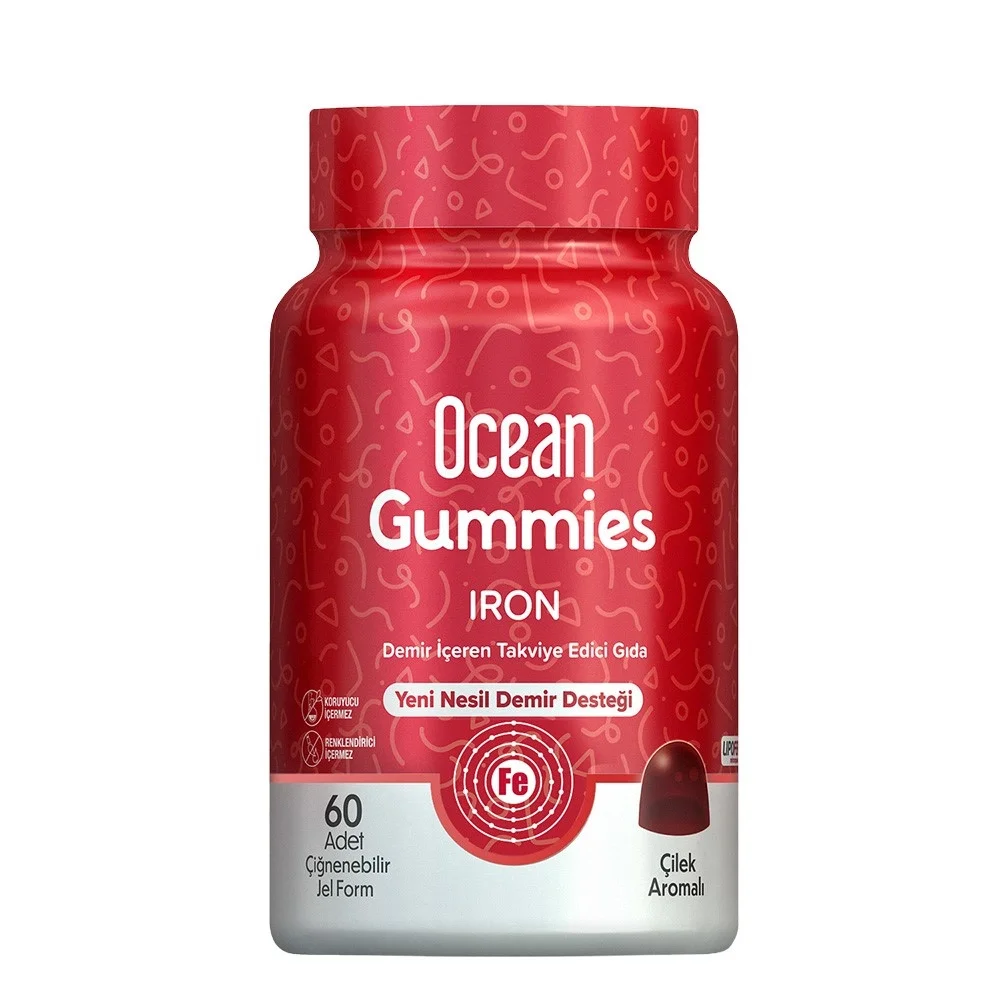 Ocean Gummies İron Demir 60 Çiğnenebilir Jel