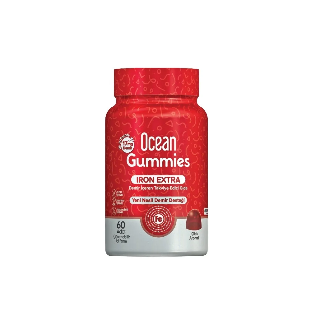 Ocean Gummies Iron Extra 17 mg 60 Çiğnenebilir Jel