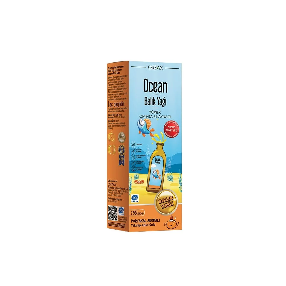 Ocean Omega 3 Portakallı Balık Yağı Şurubu 150 ml