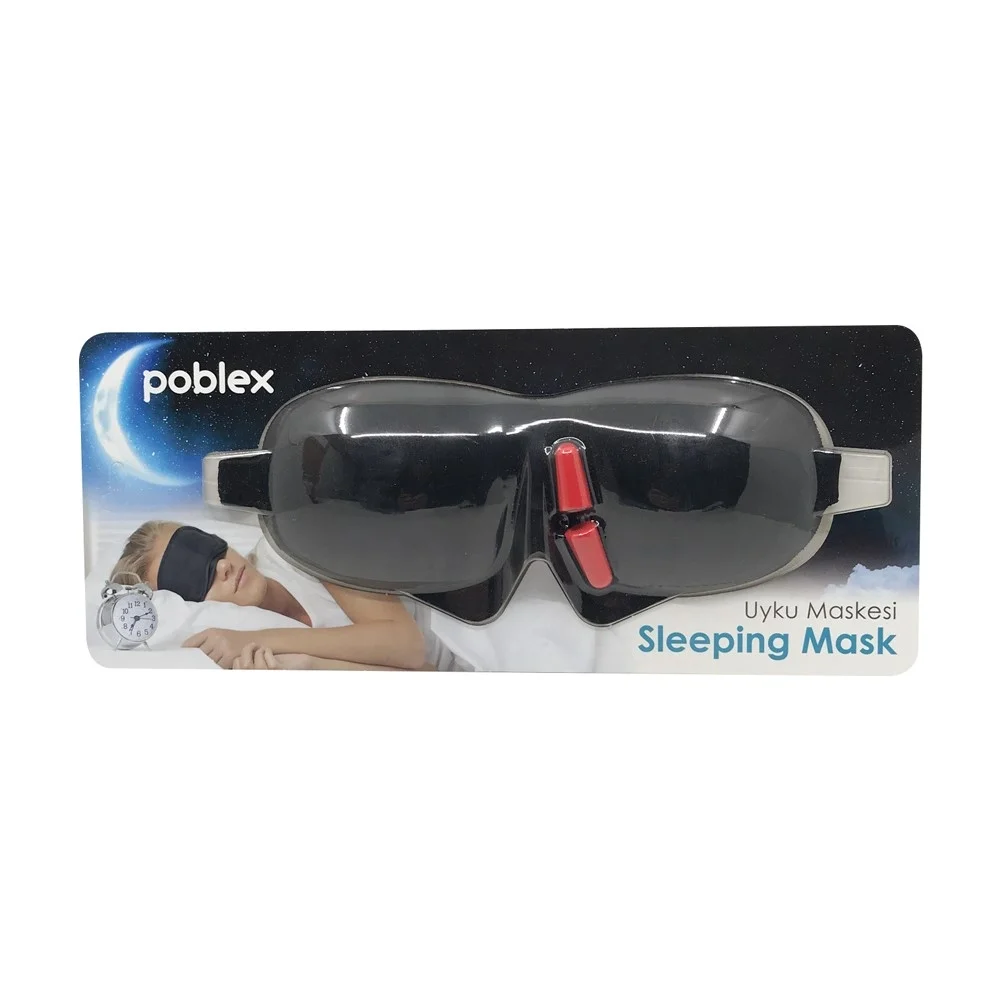 Poblex 3D Uyku Maskesi Siyah + Kulak Tıkacı