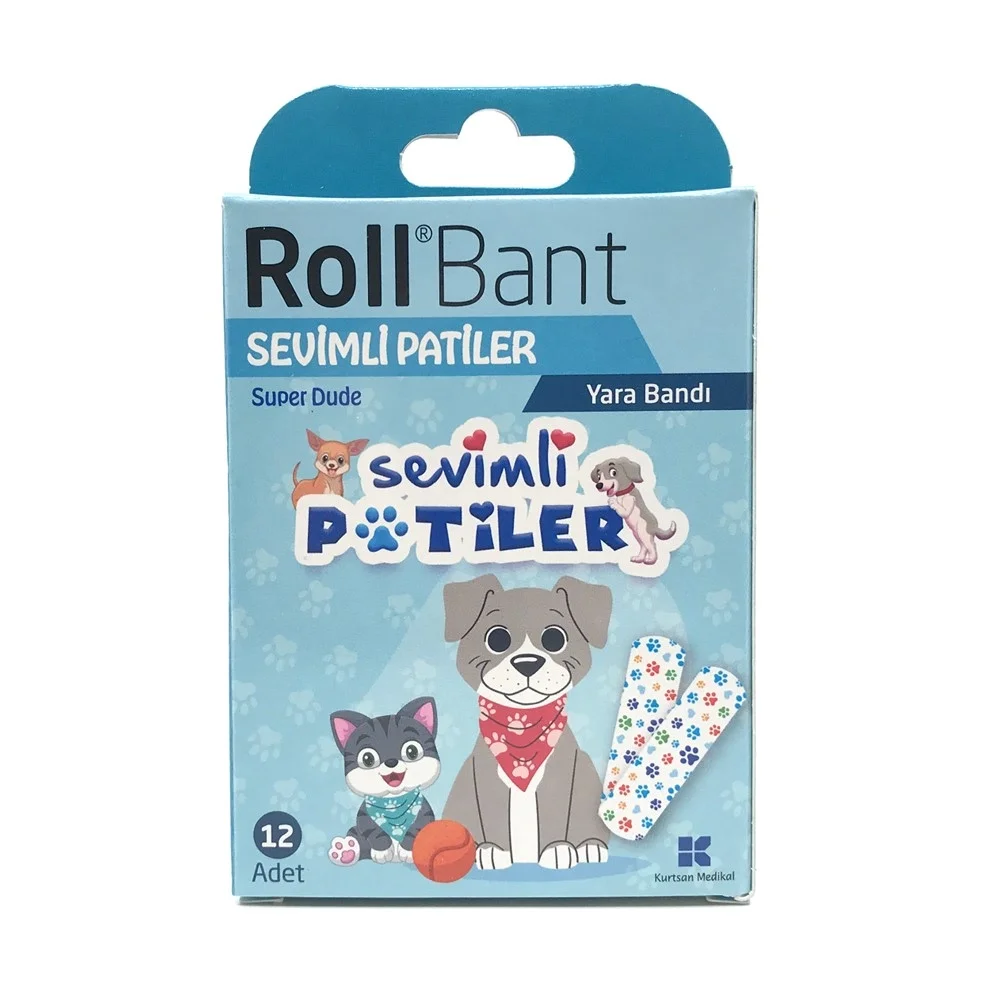 Roll Bant Yara Bandı Sevimli Patiler 12li