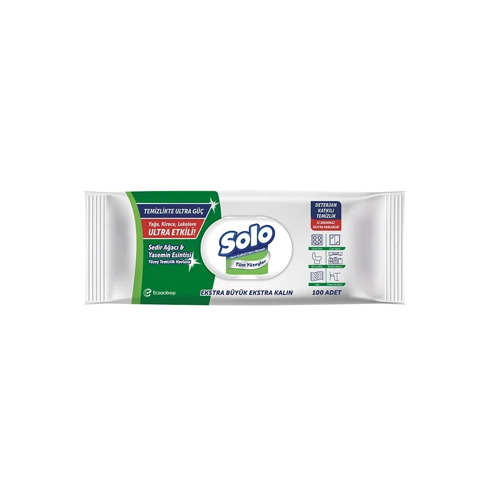 Solo Yüzey Temizleme Mendili Ultra Güç Sedir Yasemin 100lü