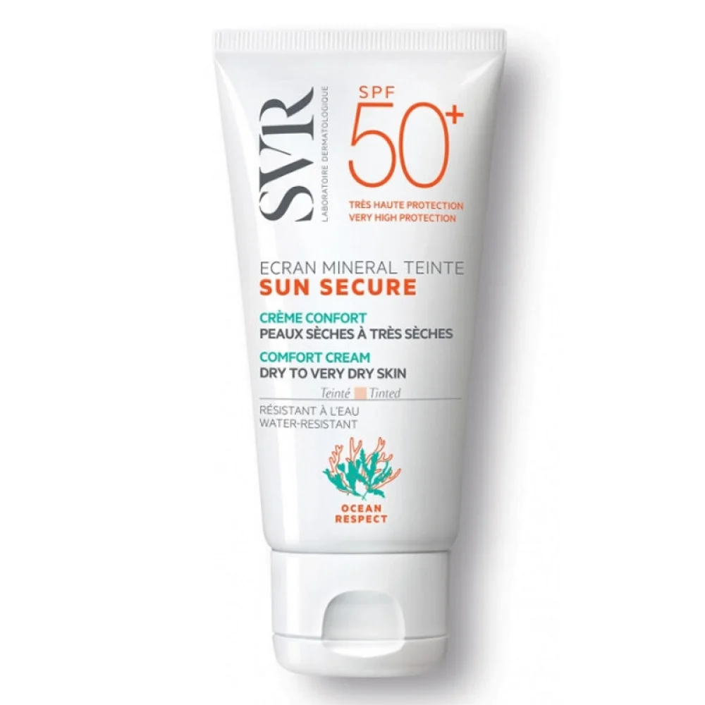 SVR Sun Secure Ecran Mineral Teinte Spf 50+ Mineral Filtreli Renkli Güneş Koruyucu Krem - Kuru ve Çok Kuru Cilt 60 gr