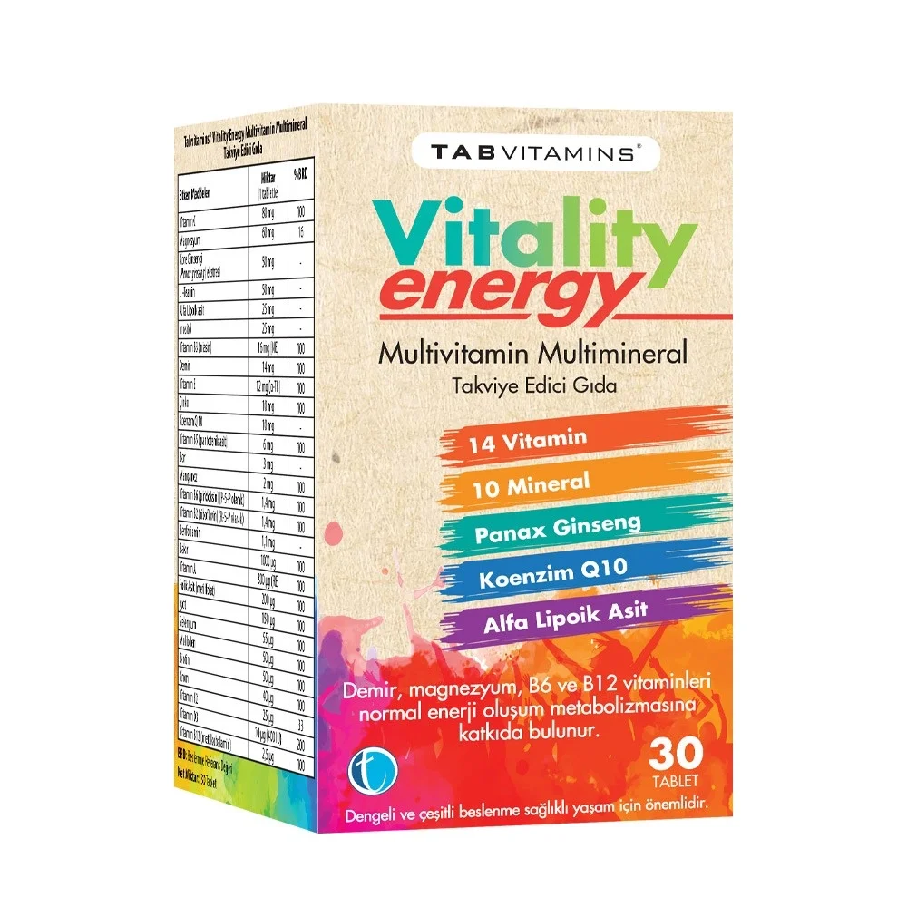 Tabvitamins Vitality Energy 30 Tablet