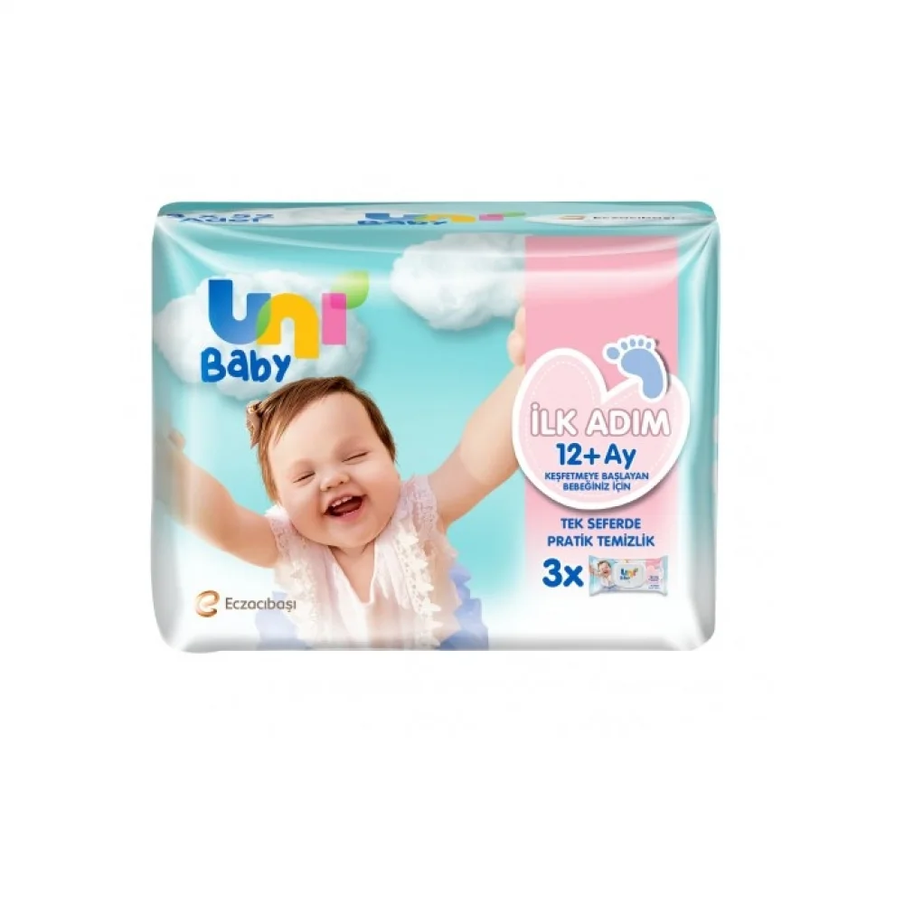 Uni Baby Ilk Adım 12 Ay+ Islak Mendil 52 Yaprak - 3 Adet