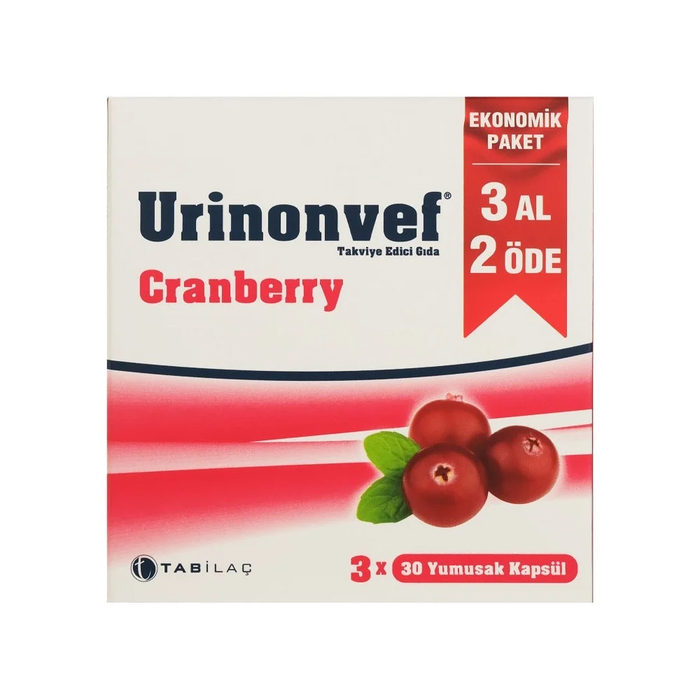 Urinonvef Cranberry 30 Kapsül - 3 Al 2 Öde