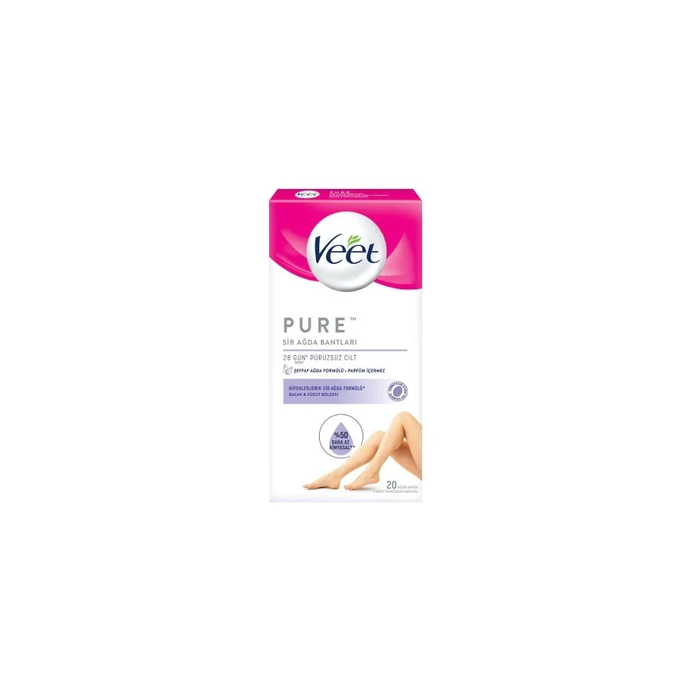 Veet Pure Bacak ve Vücut Bölgesi İçin Hipoalerjenik Sir Ağda Bandı 20li
