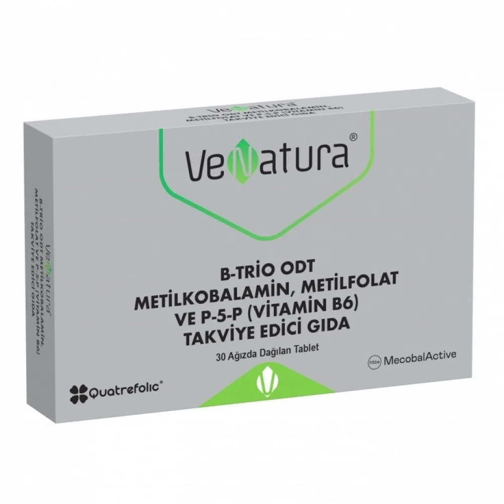 Venatura B-Trio ODT Metilkobalamin Metil Folat ve Vitamin B6 30 Tablet