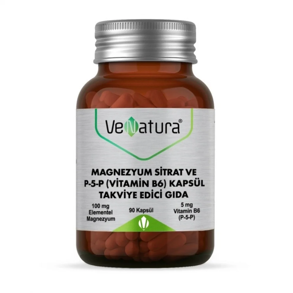 Venatura Magnezyum Sitrat ve P-5-P Vitamin B6 90 Kapsül