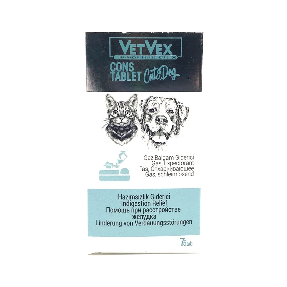 Vetvex Kedi Köpek Kabızlık Giderici Destek Tableti Consty 75 Tablet