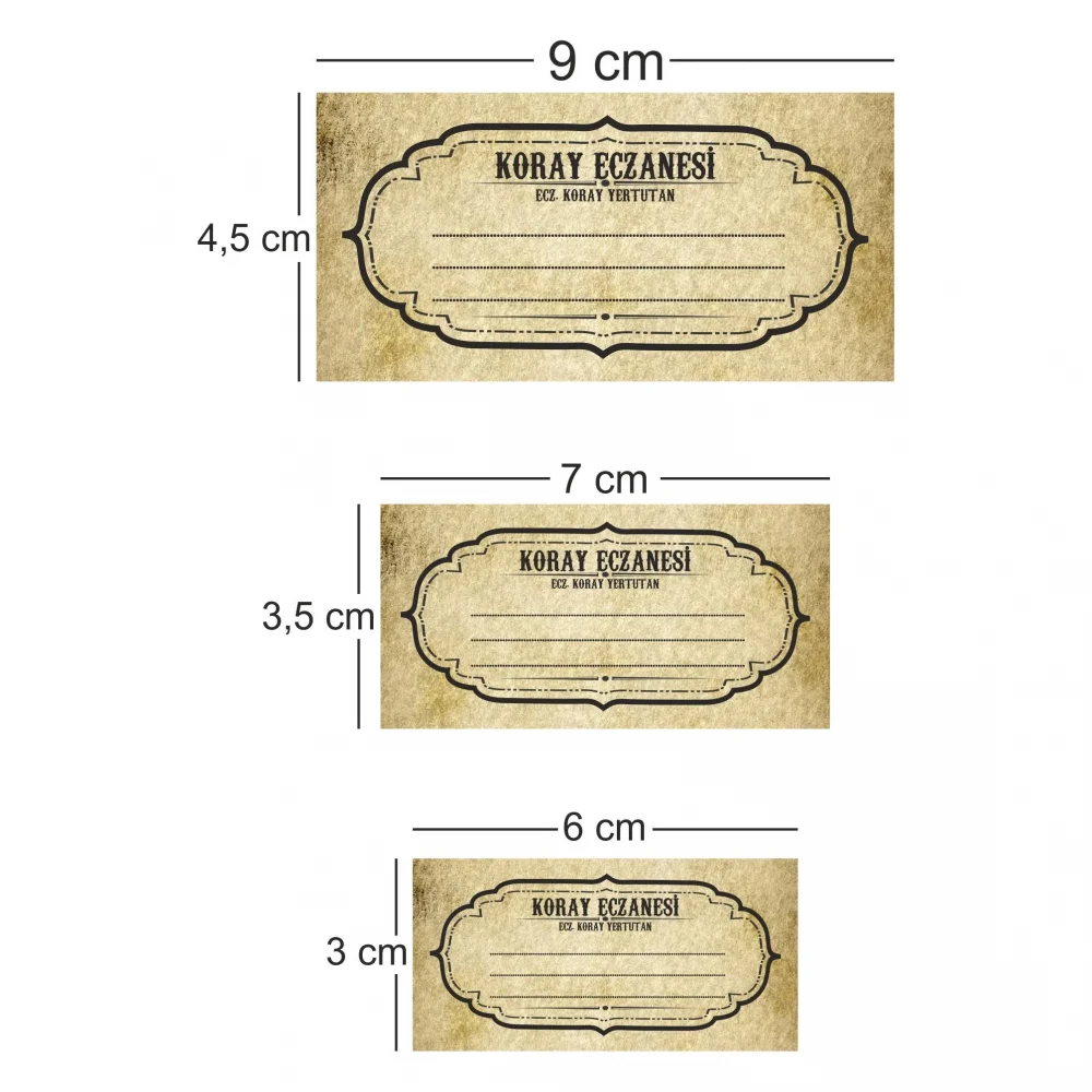 Vintage Eczane Etiketi Seti