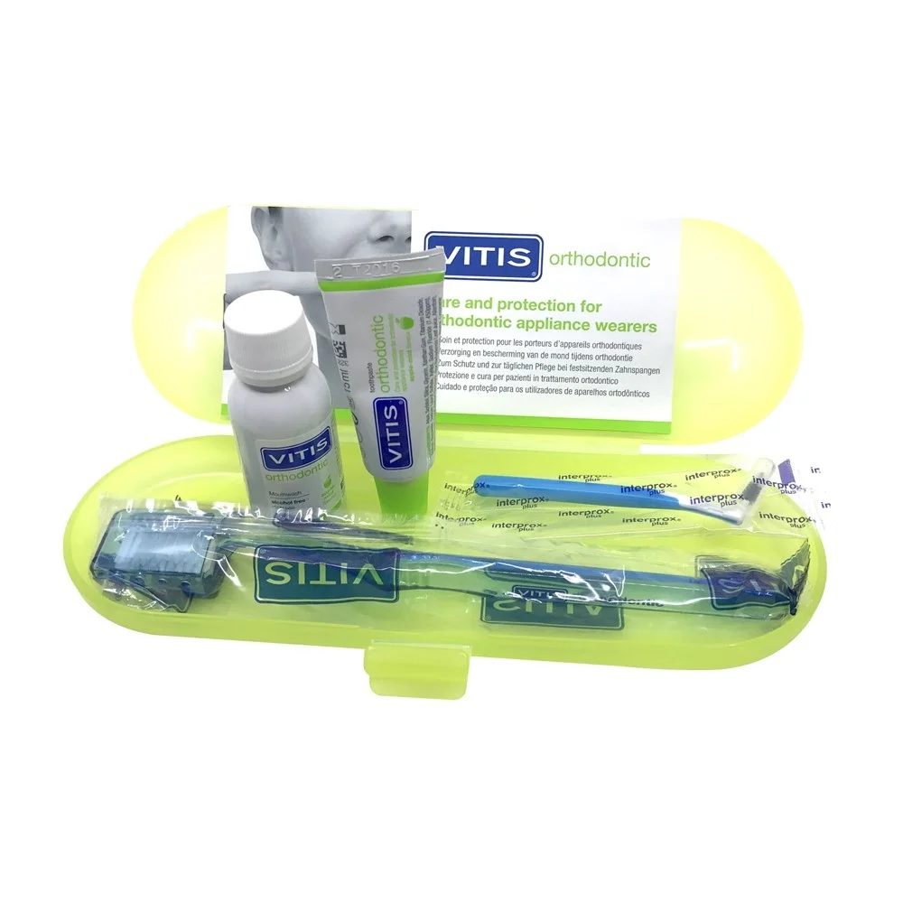 Vitis Ağız Bakım Kiti - Ortho Gargara 30 ml + Macun 15 ml + Diş Fırçası + Diş Arası Fırçası