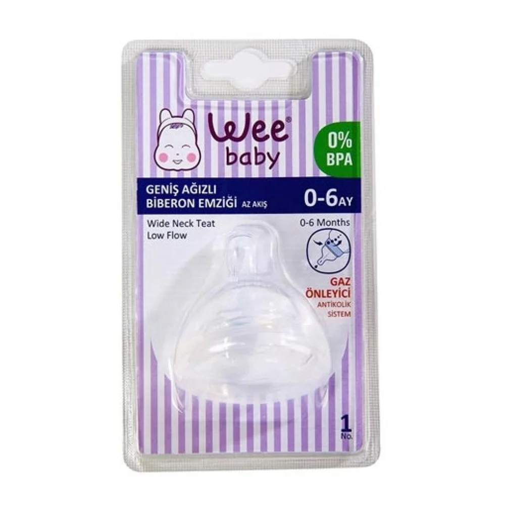 Wee Baby Silikon Geniş Ağızlı Biberon Emziği Az Akış No:1 K828