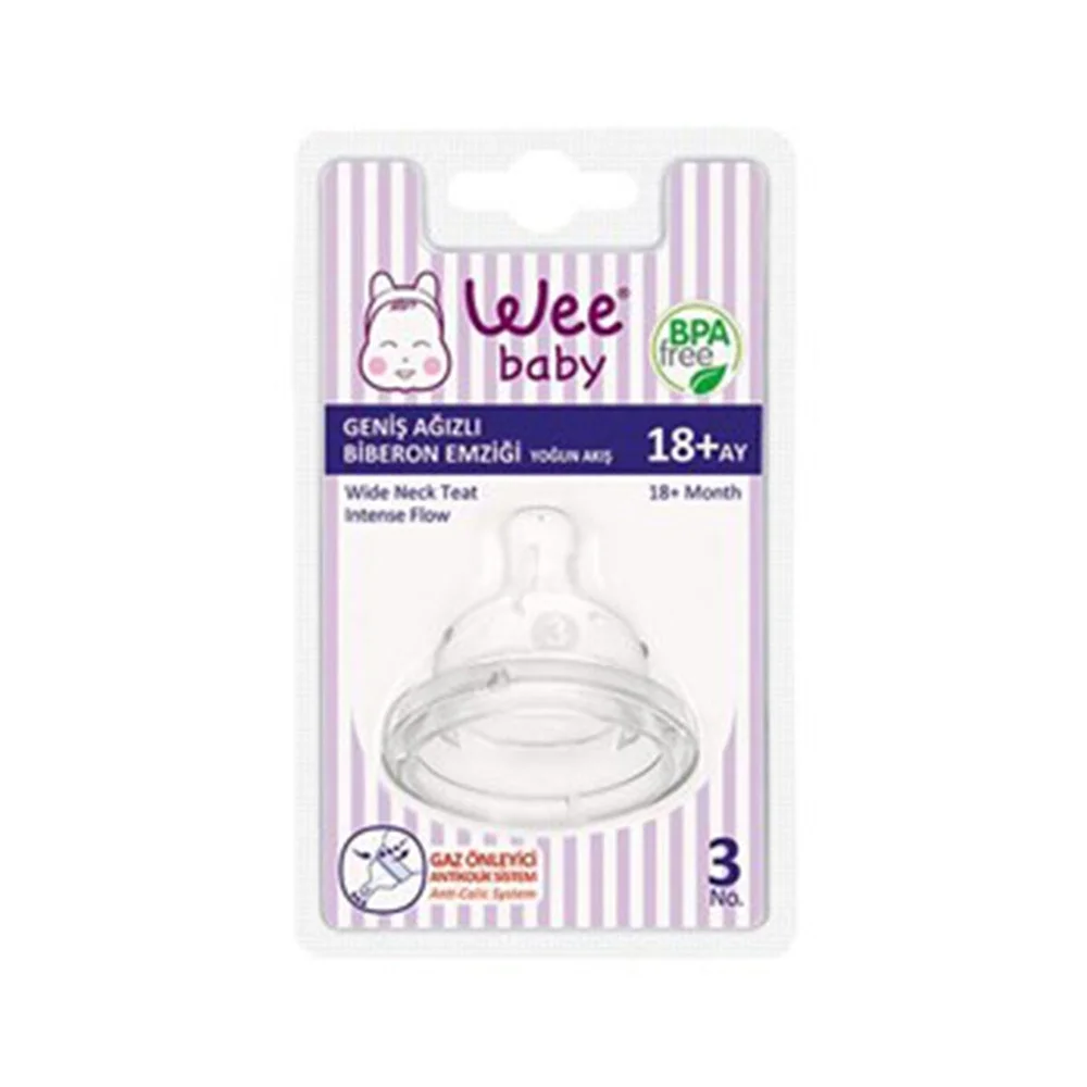 Wee Baby Yuvarlak Uçlu Geniş Ağızlı Biberon Emziği No: 3 K854