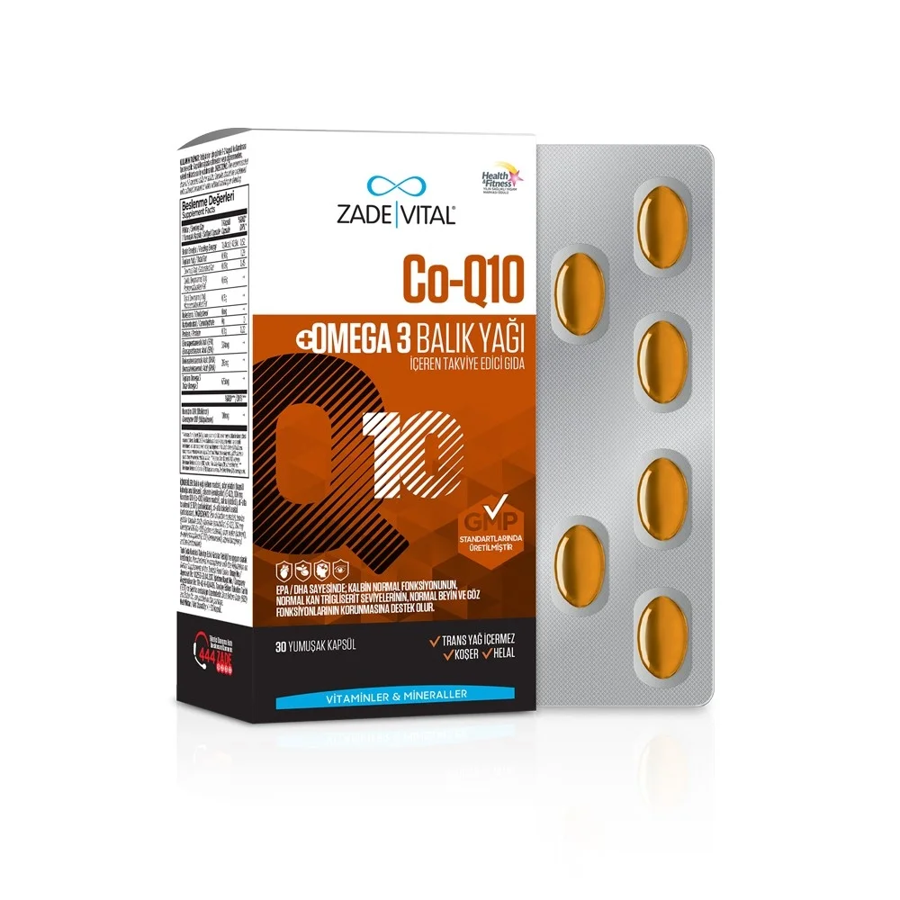 Zade Vital Co-Q10  Omega 3 30 Kapsül