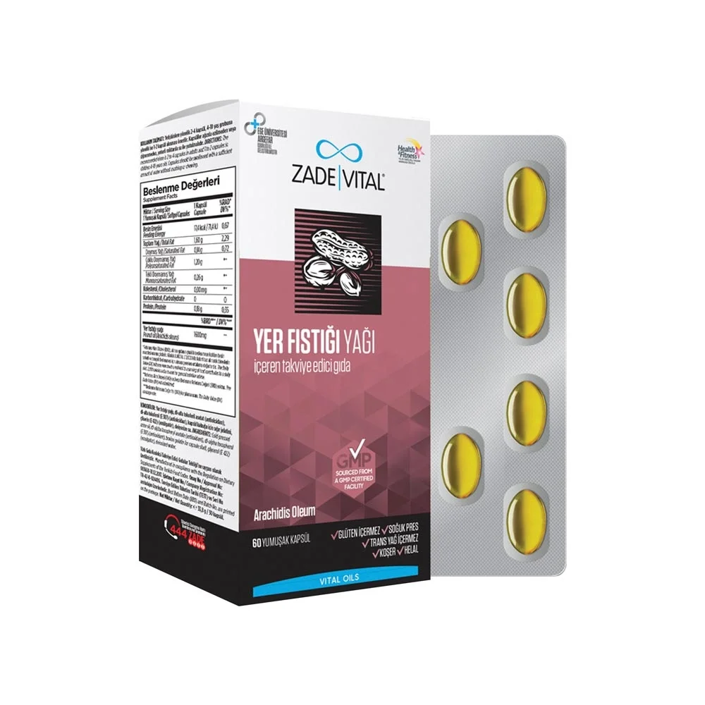 Zade Vital Fıstık Yağı 800 mg 60 Kapsül Blister