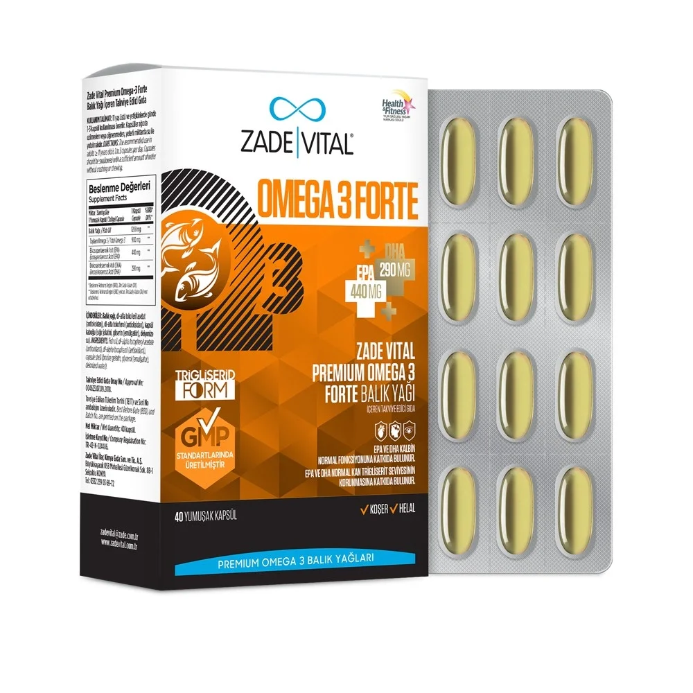 Zade Vital Omega 3 Forte 40 Yumuşak Kapsül