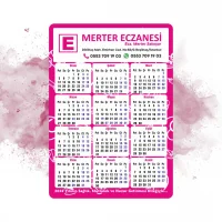 14x10 cm Eczanenize Özel 2026 Takvimli Magnet 1000 adet Magenta