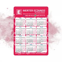 14x10 cm Eczanenize Özel 2026 Takvimli Magnet 1000 adet Neon Kırmızısı