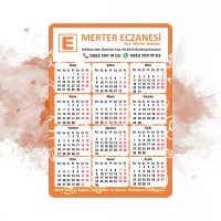 14x10 cm Eczanenize Özel 2026 Takvimli Magnet 1000 adet Sonbahar Turuncusu