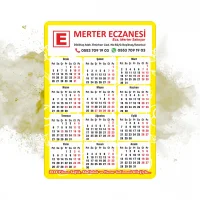 14x10 cm Eczanenize Özel 2026 Takvimli Magnet 1000 adet Sarı