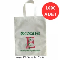 30*37cm Kulplu E-Logolu Desen Bez Torba 1000 adet