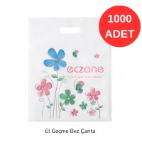 30x37 Çiçek Desenli El Geçme Bez Torba 1000 adet