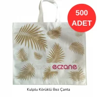 40x34x7cm Kulplu Körüklü Hurma Yaprak Desenli Bez Torba 500 adet