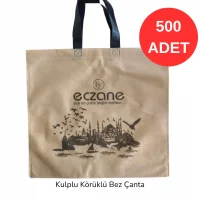 40x34x7cm Kulplu Körüklü İstanbul Desenli Bez Torba 500 adet