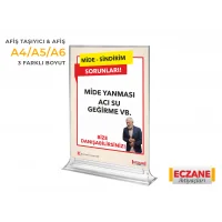 Mide Konforu Eczane Destek Afişi + Pleksi Afiş Taşıyıcı