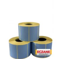 İlaç Tarif Etiketi (12.000 Adet) 40mm X 60mm Bebek Mavisi Zemin Etiket