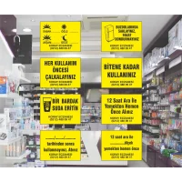 8 farklı Tasarımda toplam 40.000 Adet Fosforlu Eczane Etiketi