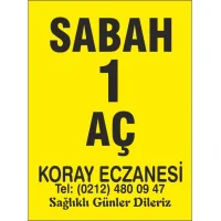Eczane Etiketi Kod1 Sarı